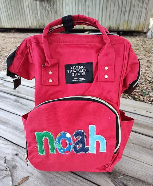Red Applique Full-Size Bookbag